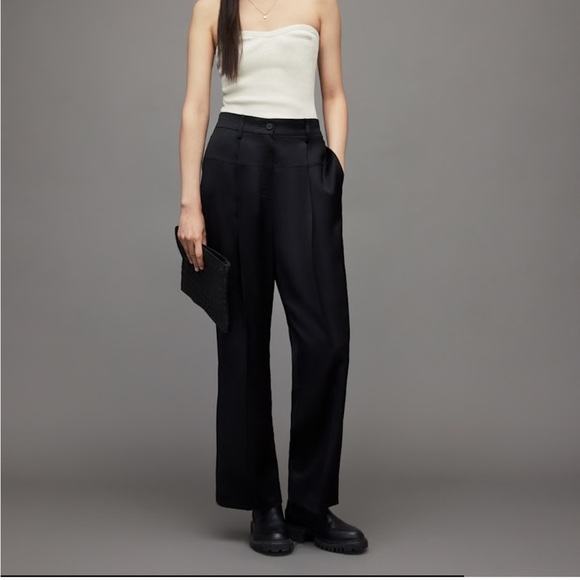 NWT AllSaints Loleatta Rib Chalk White/Silver Strapless Top - Size Medium - Picture 3 of 5